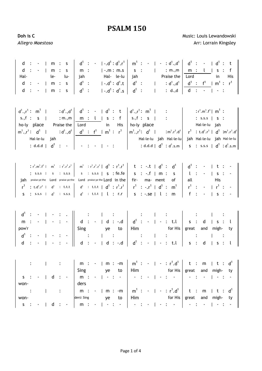 Psalm 150 — first page