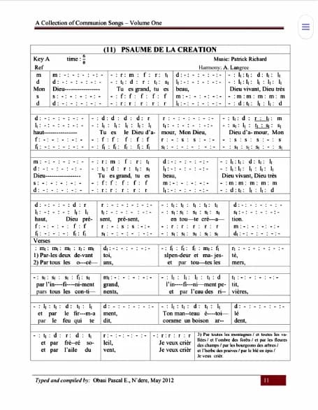 Psaume de la Creation — first page