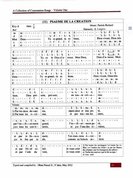 Psaume de la Creation — first page