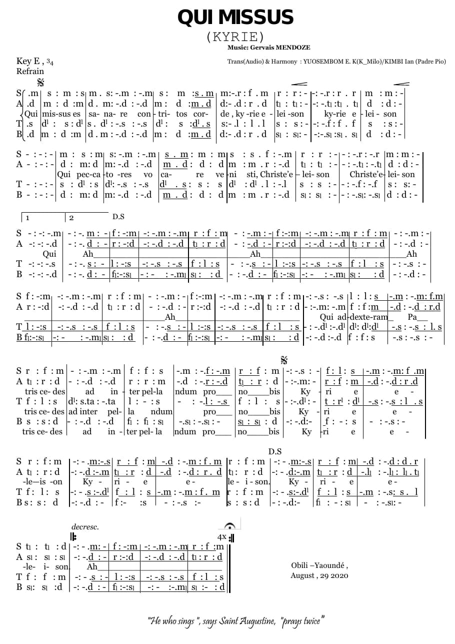 Qui Missus — first page