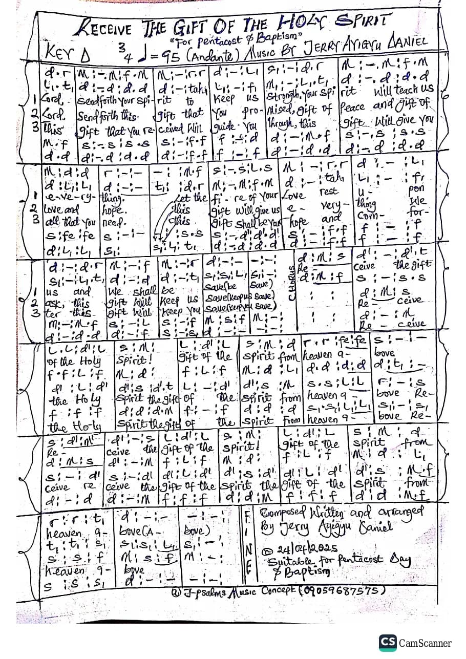 Receive the Gift of the Holy Spirit — first page