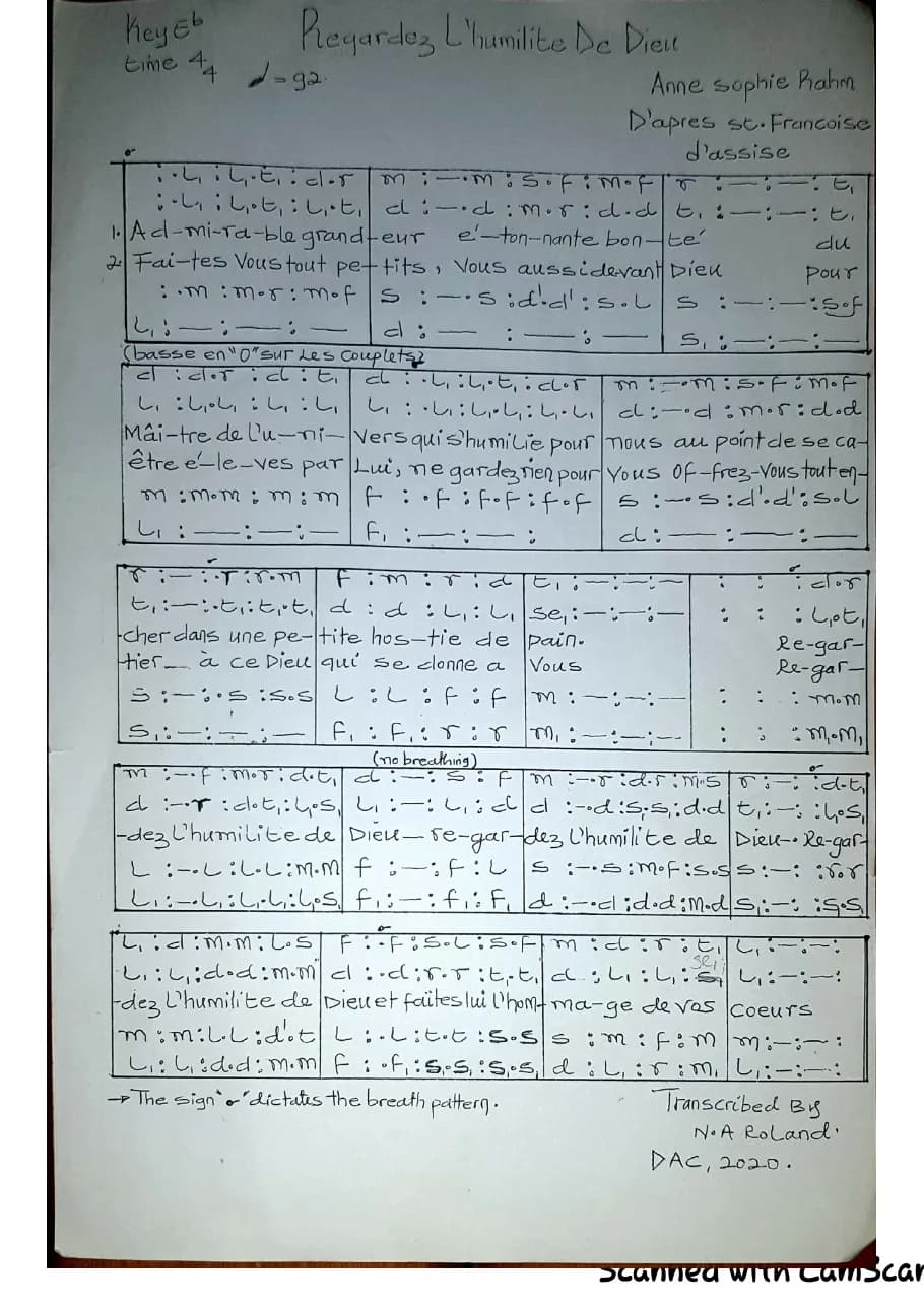 Regardez L'humilite de Dieu Par Anne - Sophia Rahm D'apres St. Francoise D'assisi — first page