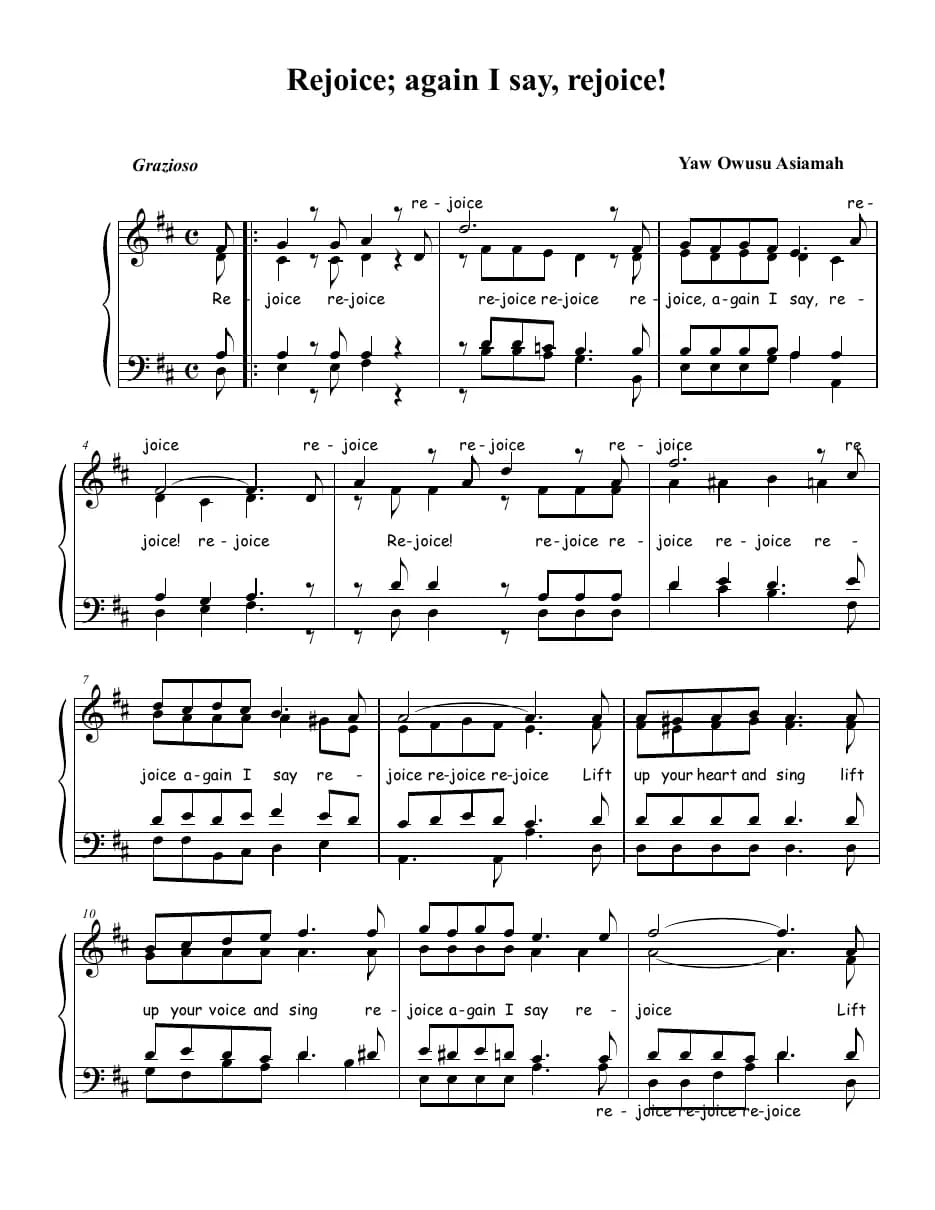 Rejoice Again I Say Rejoice — first page