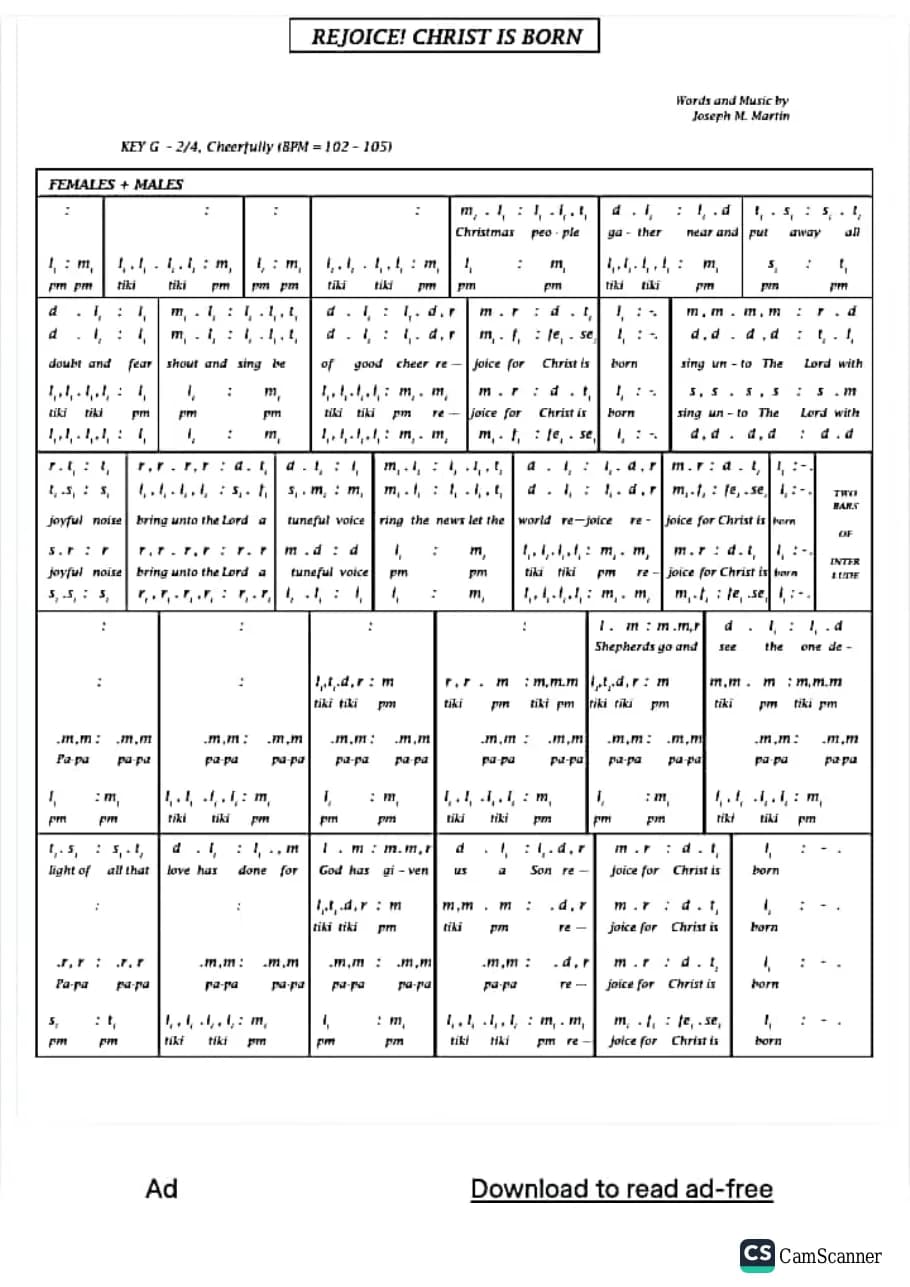 Rejoice Christ Is Born — first page