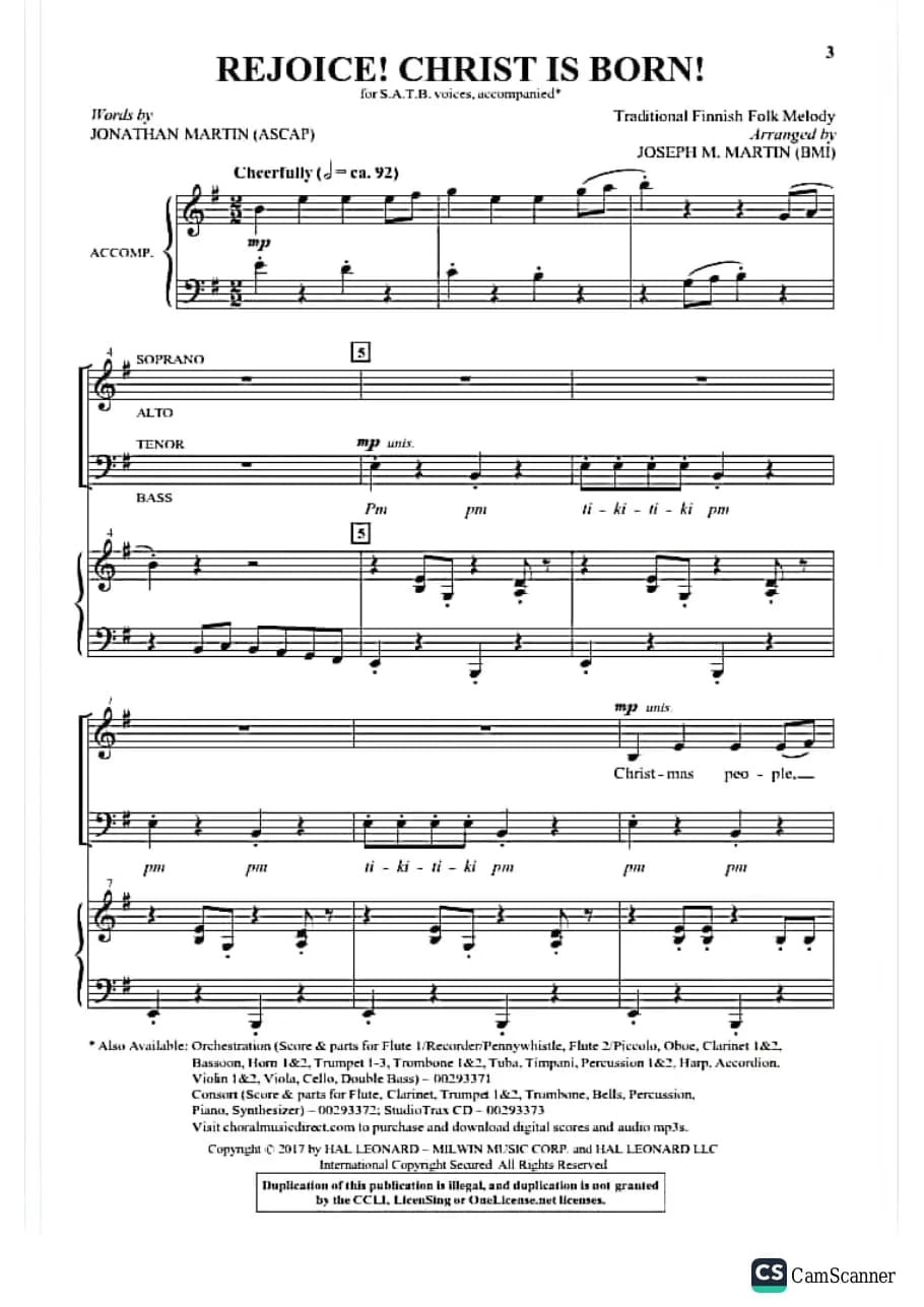 Rejoice Christ Is Born. — first page