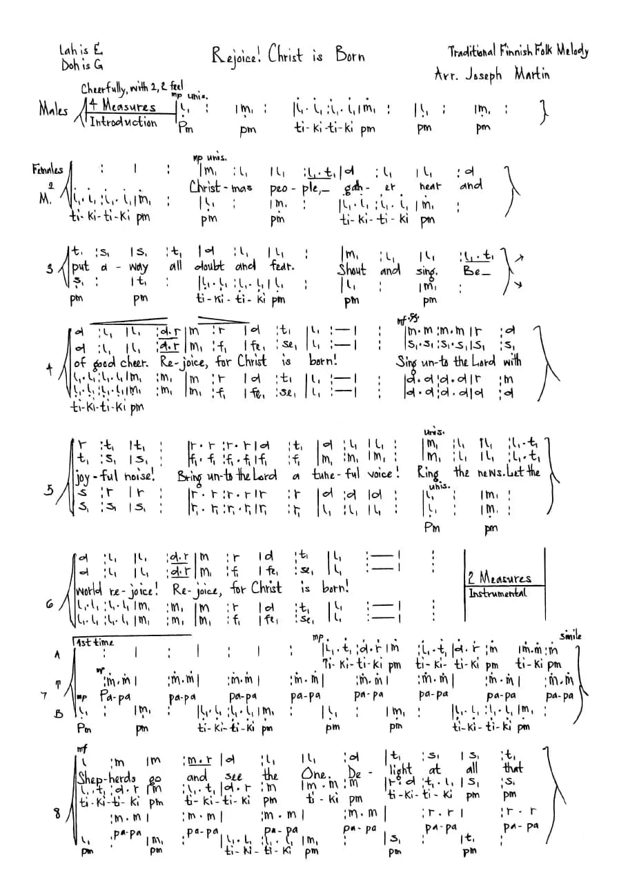 Rejoice Christ Is Born — first page