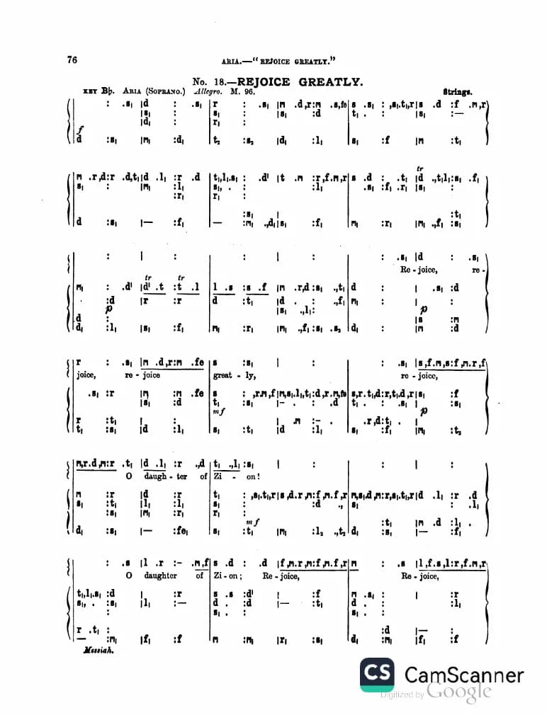 Rejoice Greatly, Handel — first page