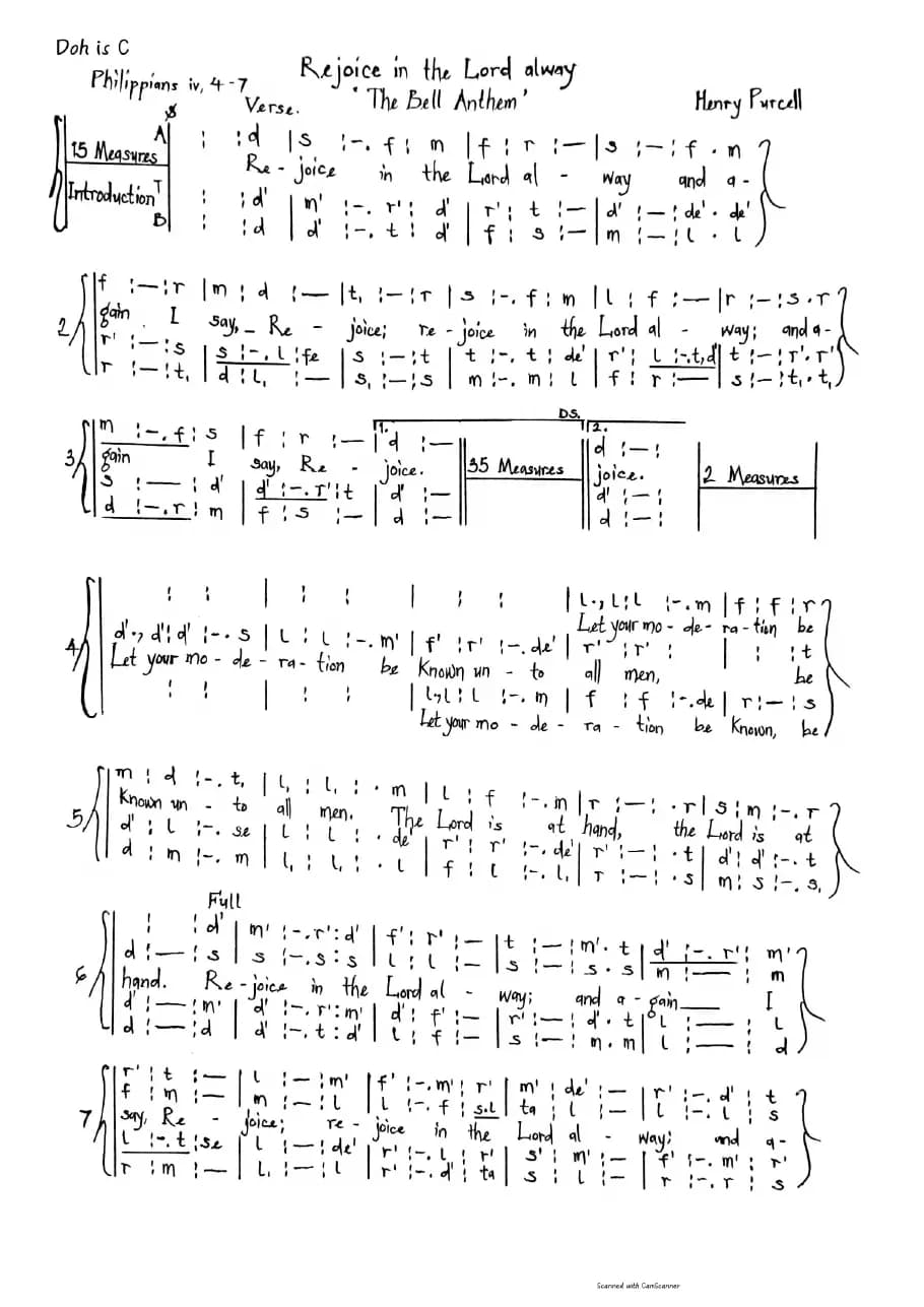 Rejoice in the Lord Alway — first page