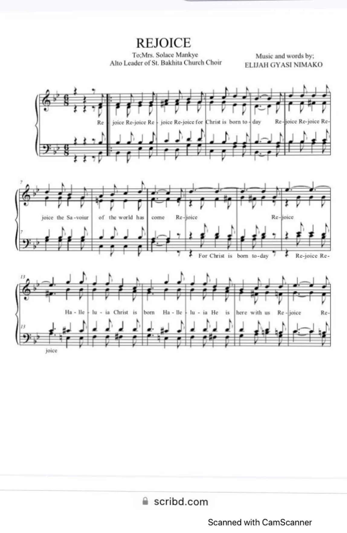 Rejoice Rejoice — first page