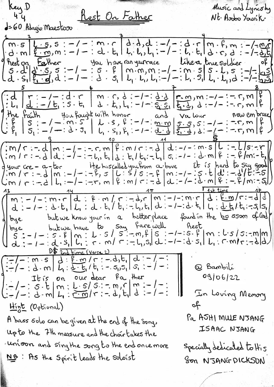 Rest on Father — first page