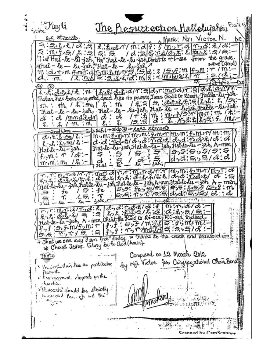 Resurrection Hallelujah — first page