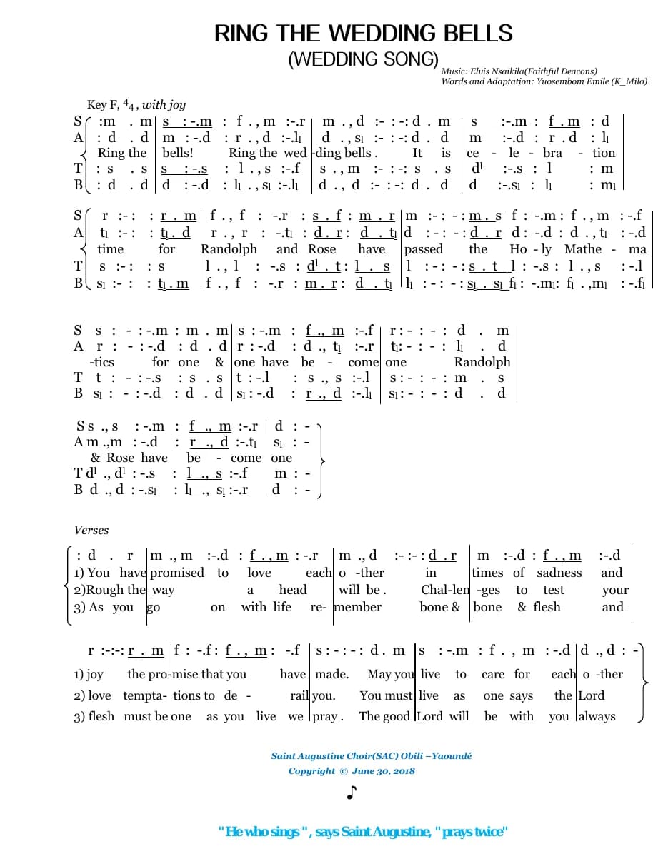 Ring the Wedding Bells — first page