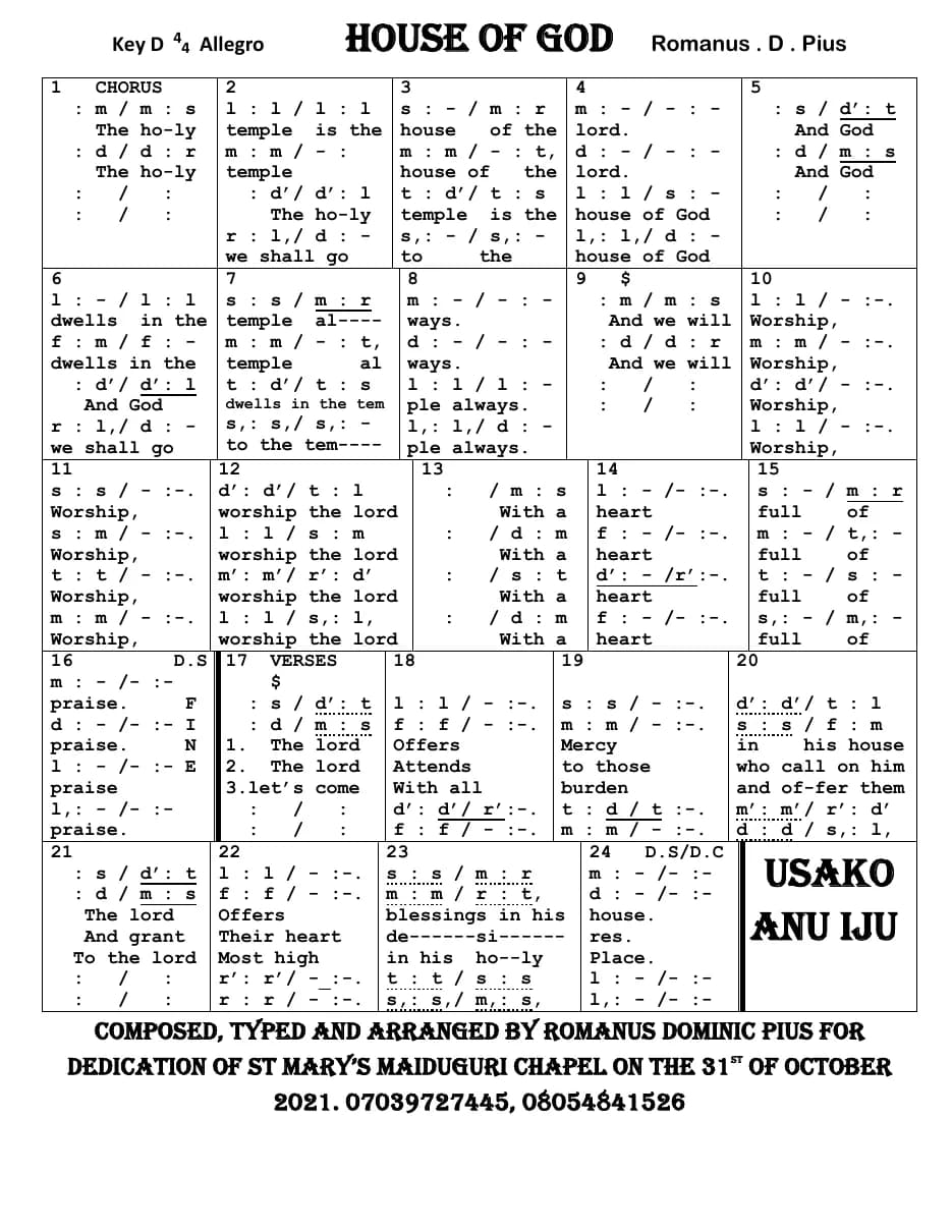 Romanus D. Pius - House of God — first page