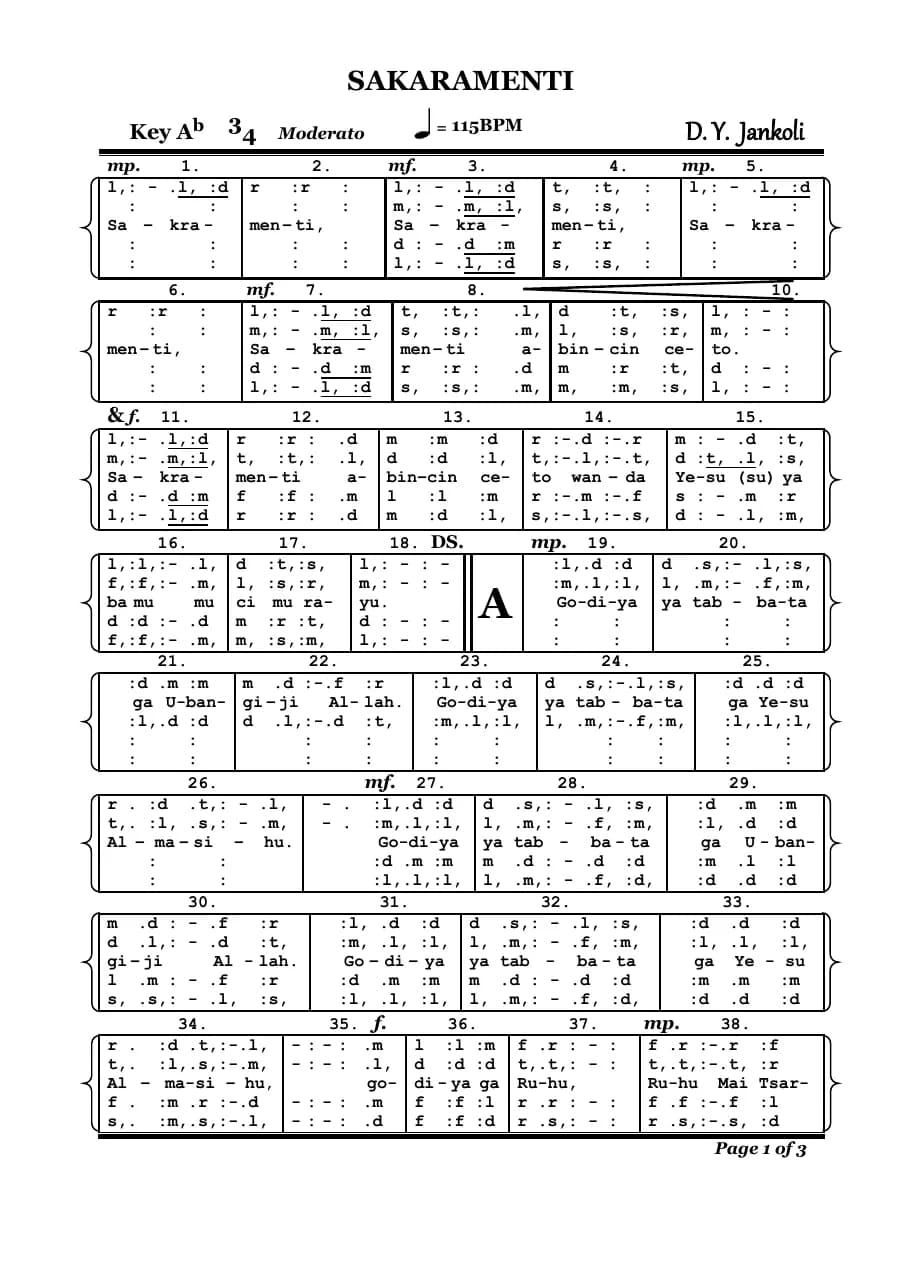 Sakaramenti — first page