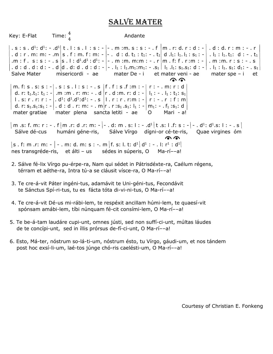 Salve Mater — first page