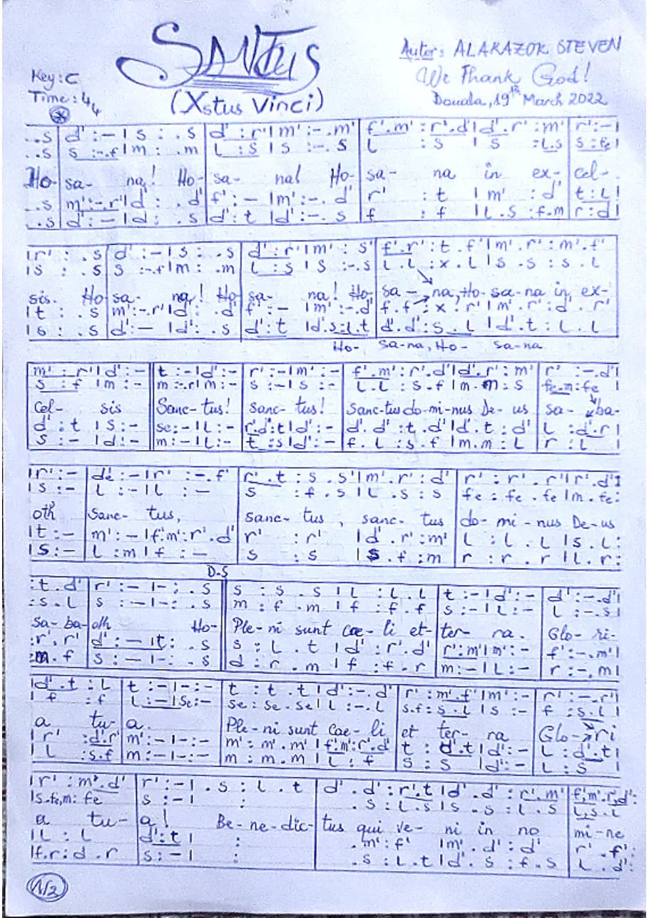 Sanctus — first page