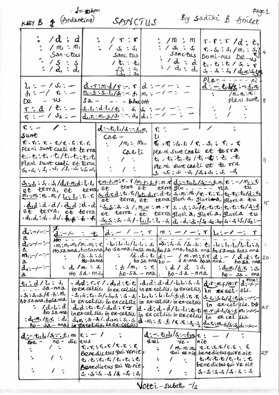 Sanctus — first page