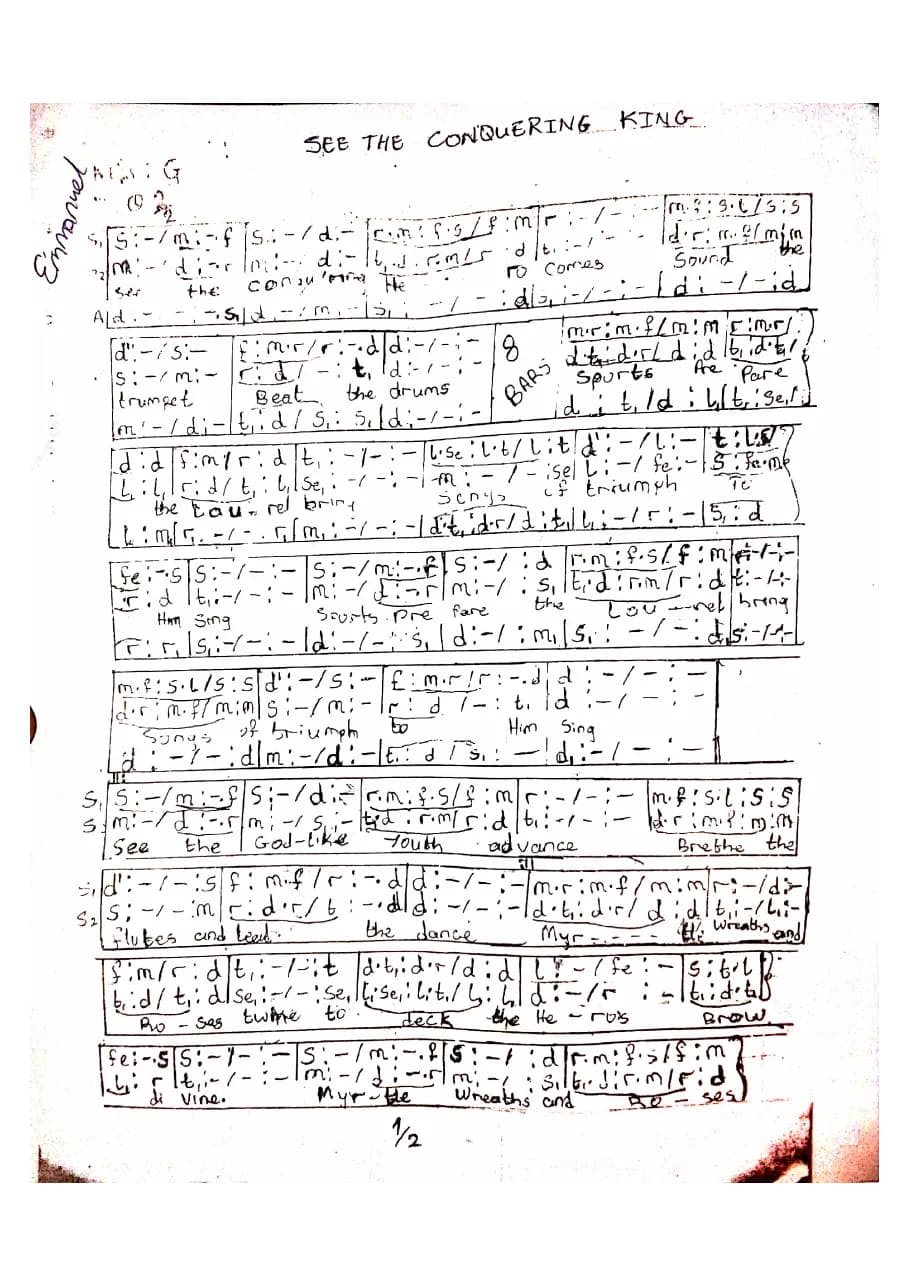 See the Conquering King — first page