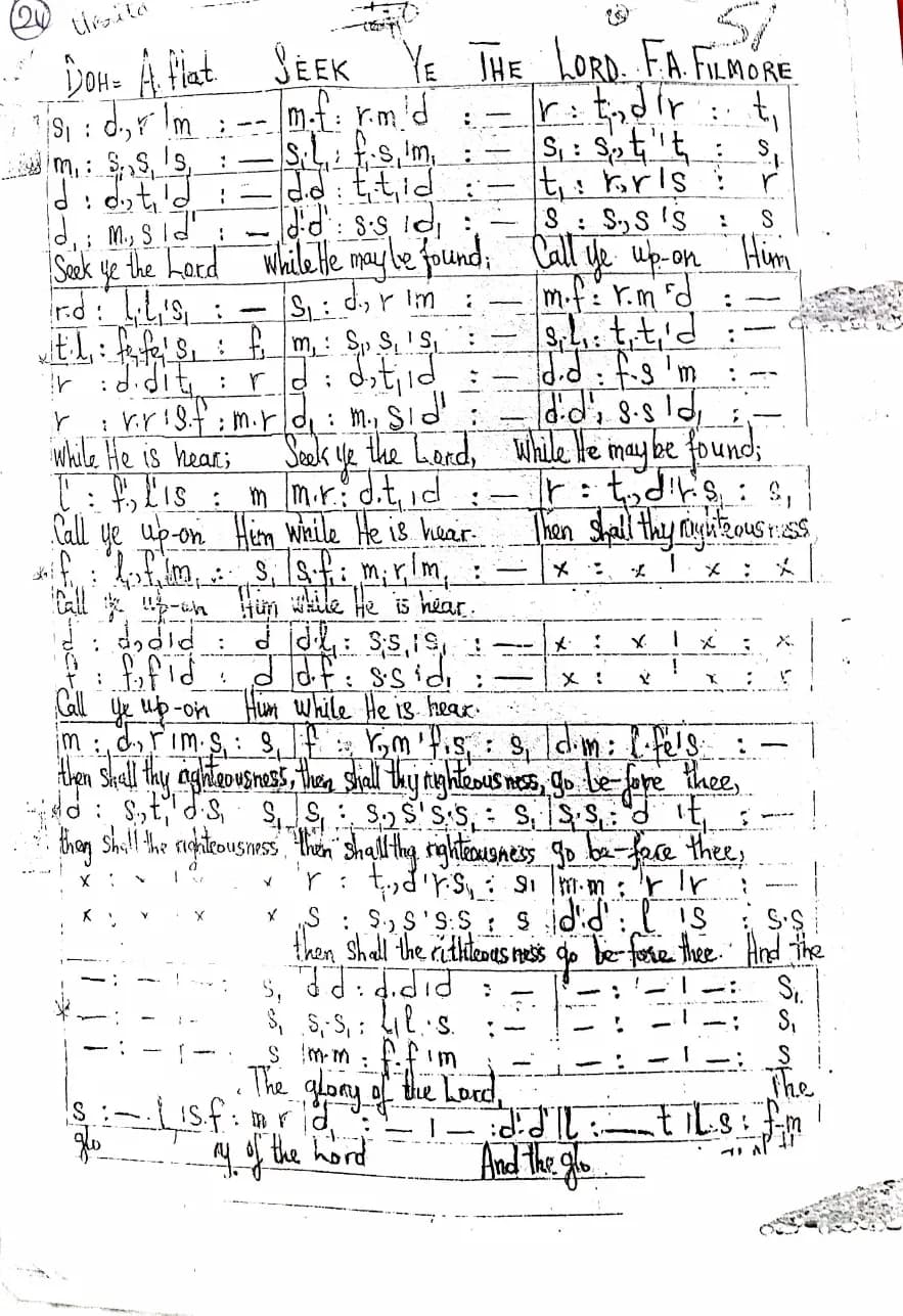 Seek Ye the Lord — first page