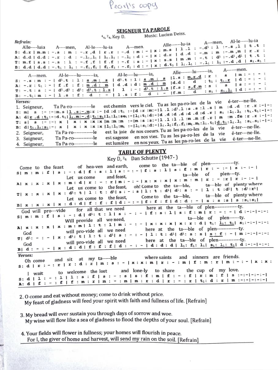 Seigneur Ta Parole — first page