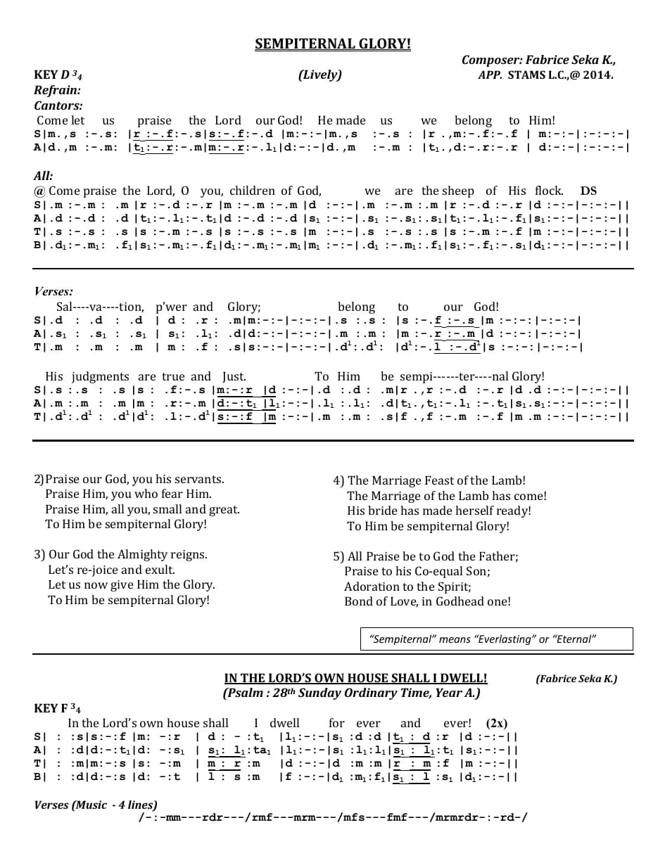 Sempiternal Glory — first page