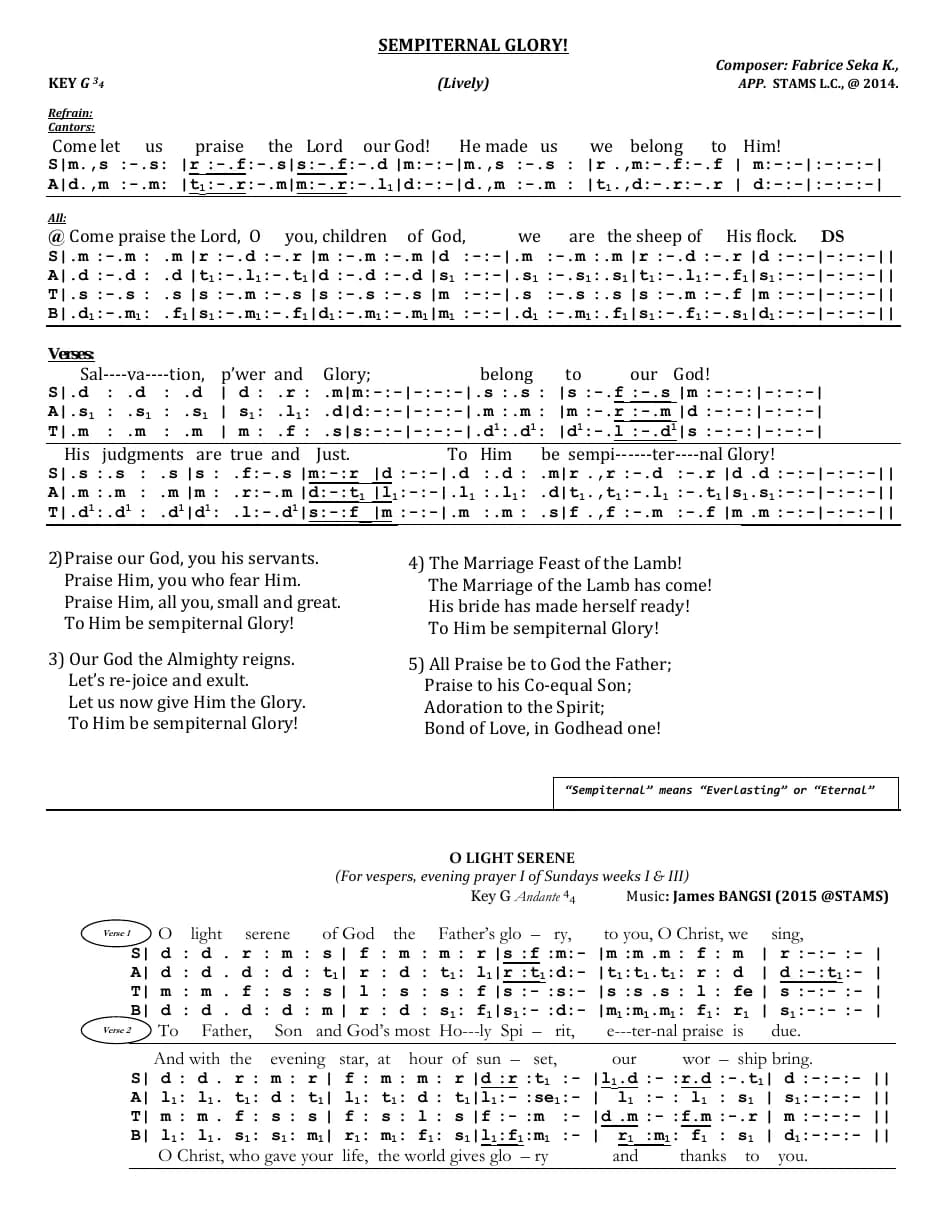 Sempiternal Glory + Light Serene — first page