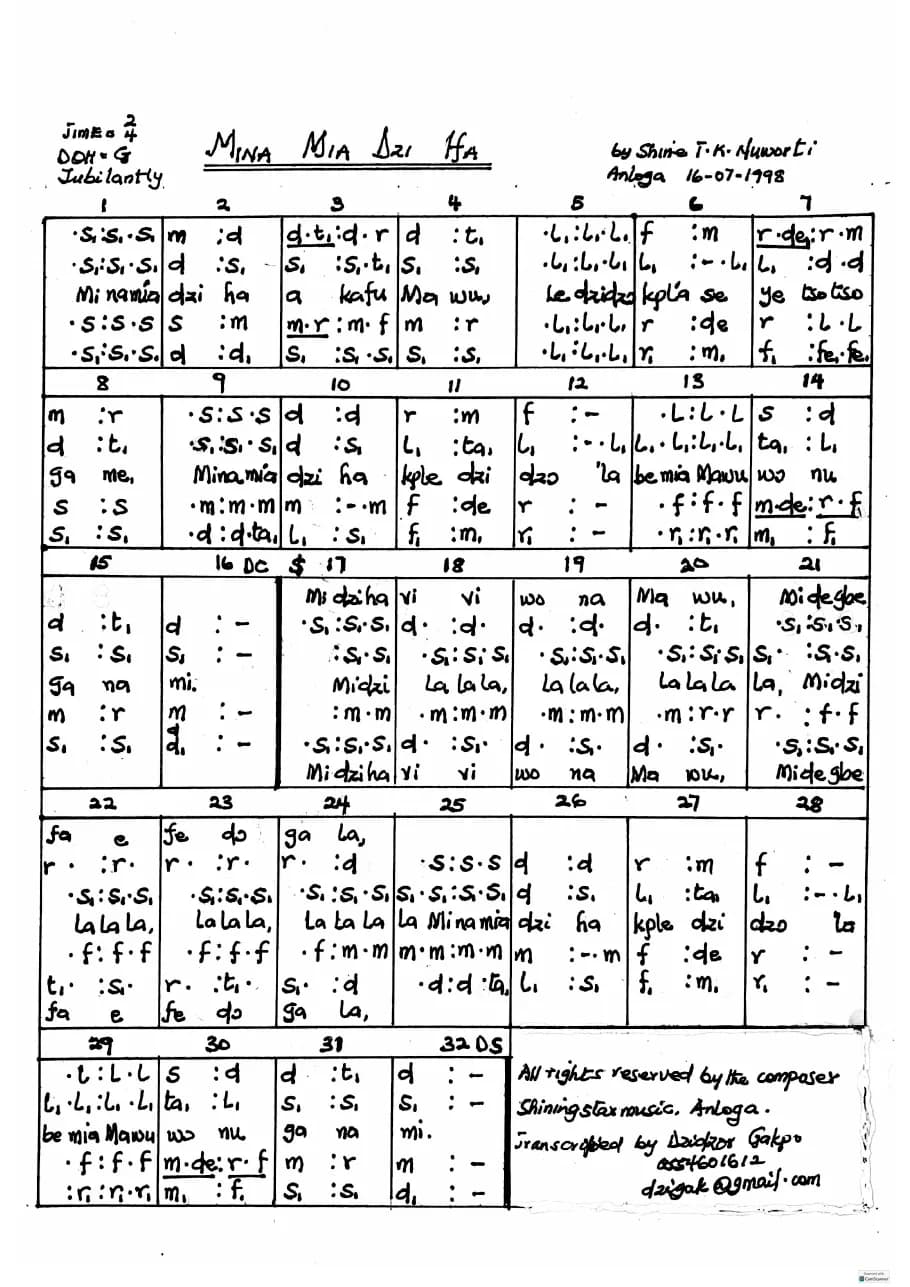 Shine Nuworti - Mina Mia Dzi Ha Tonic — first page
