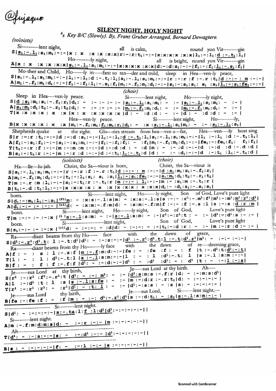 Silent Night, Holy Night — first page
