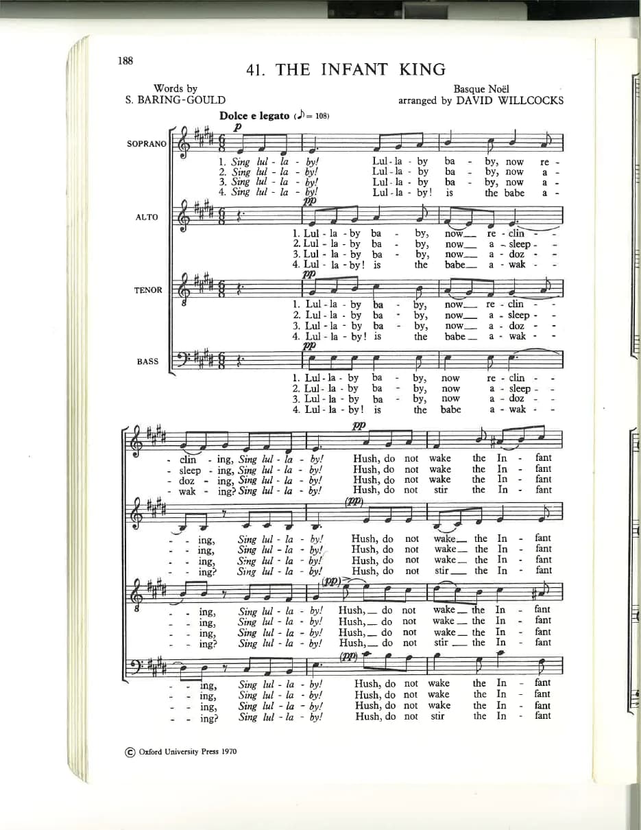 Sing Lullaby Willcocks the Infant - King — first page