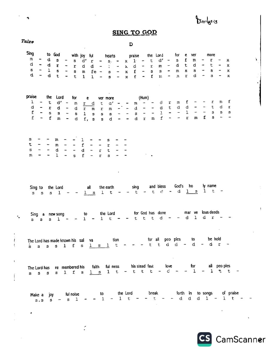 Sing to God — first page
