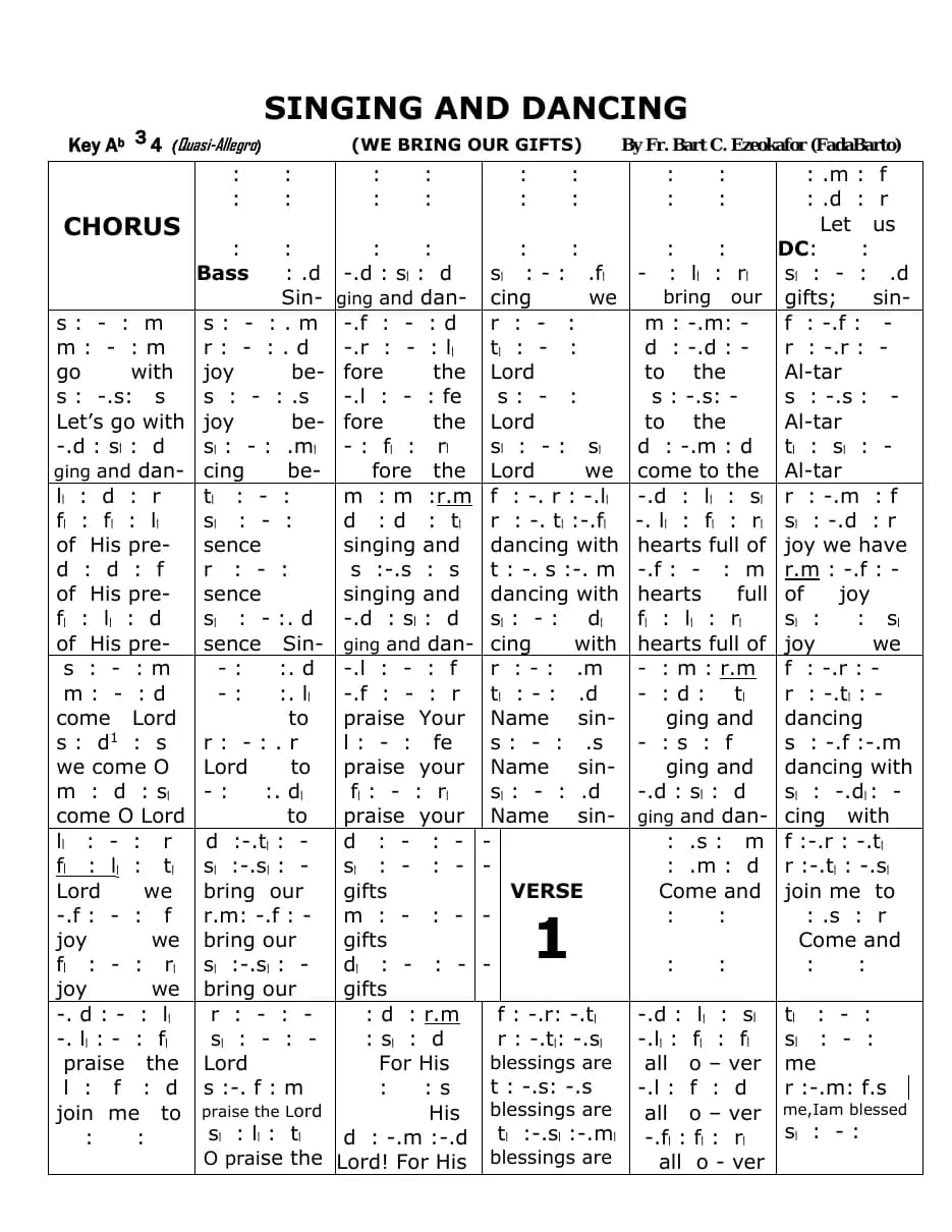 Singing and Dancing — first page