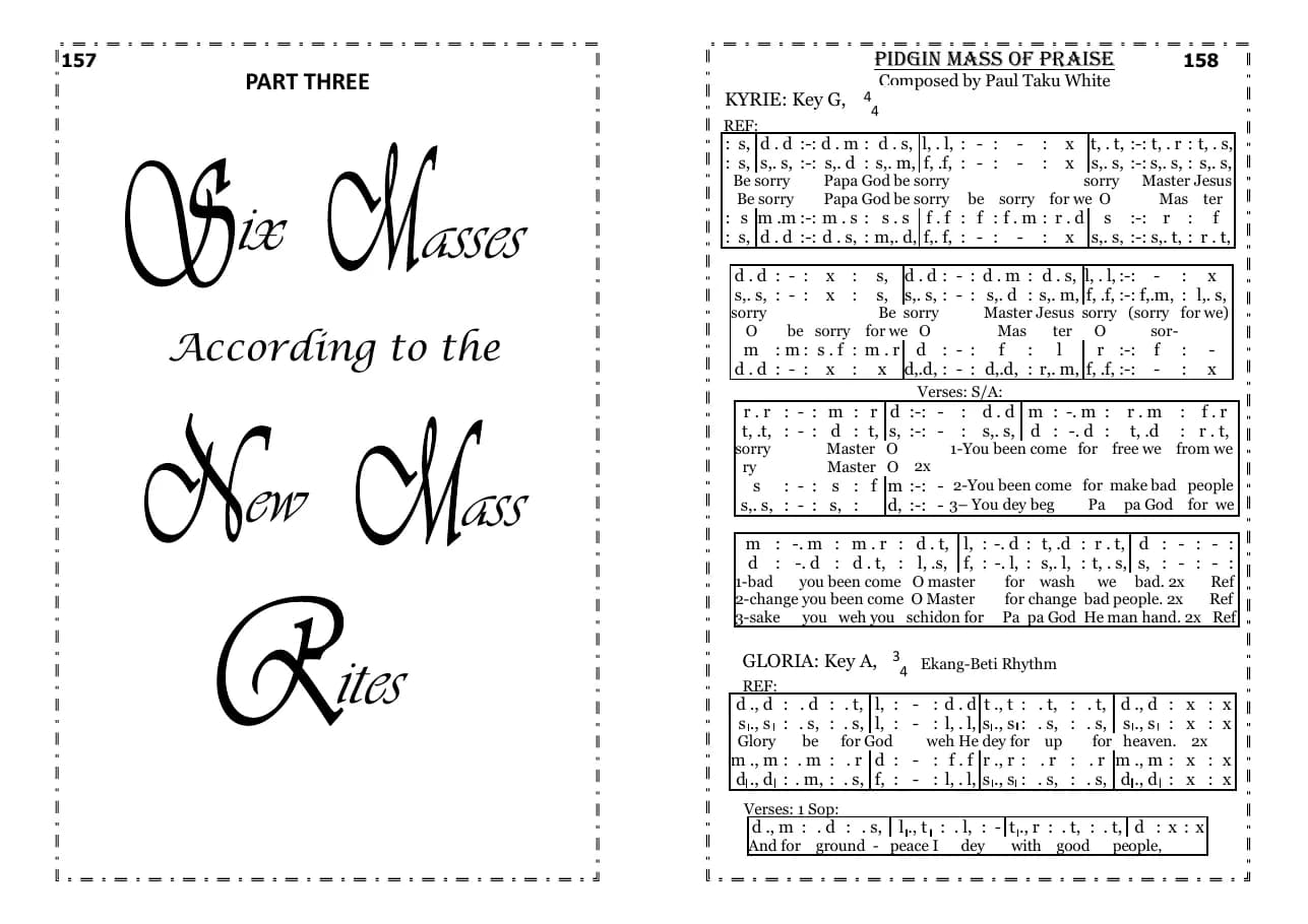 Six Masses According to the New Mass Rites — first page