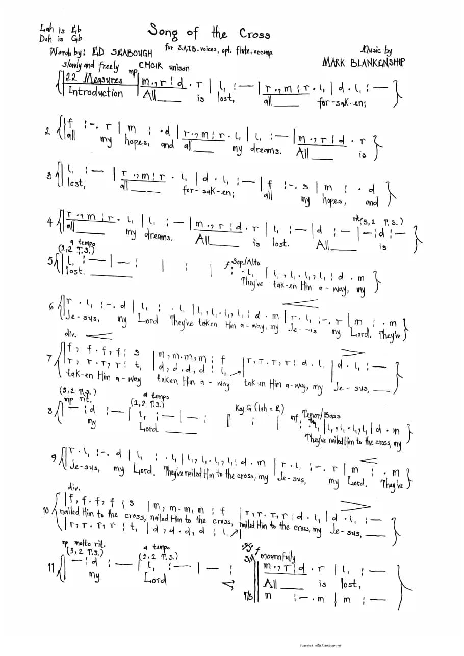 Song of the Cross - Blankenship — first page