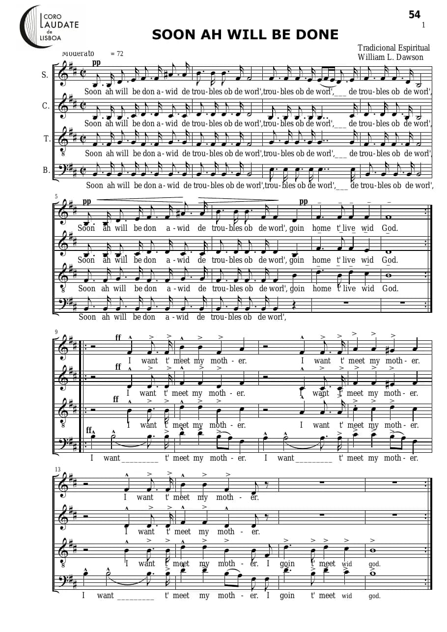 Soon Ah Will Be Done Williaml.Dawson — first page