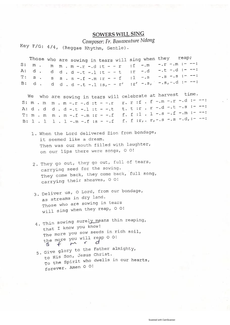 Sowers Will Sing — first page