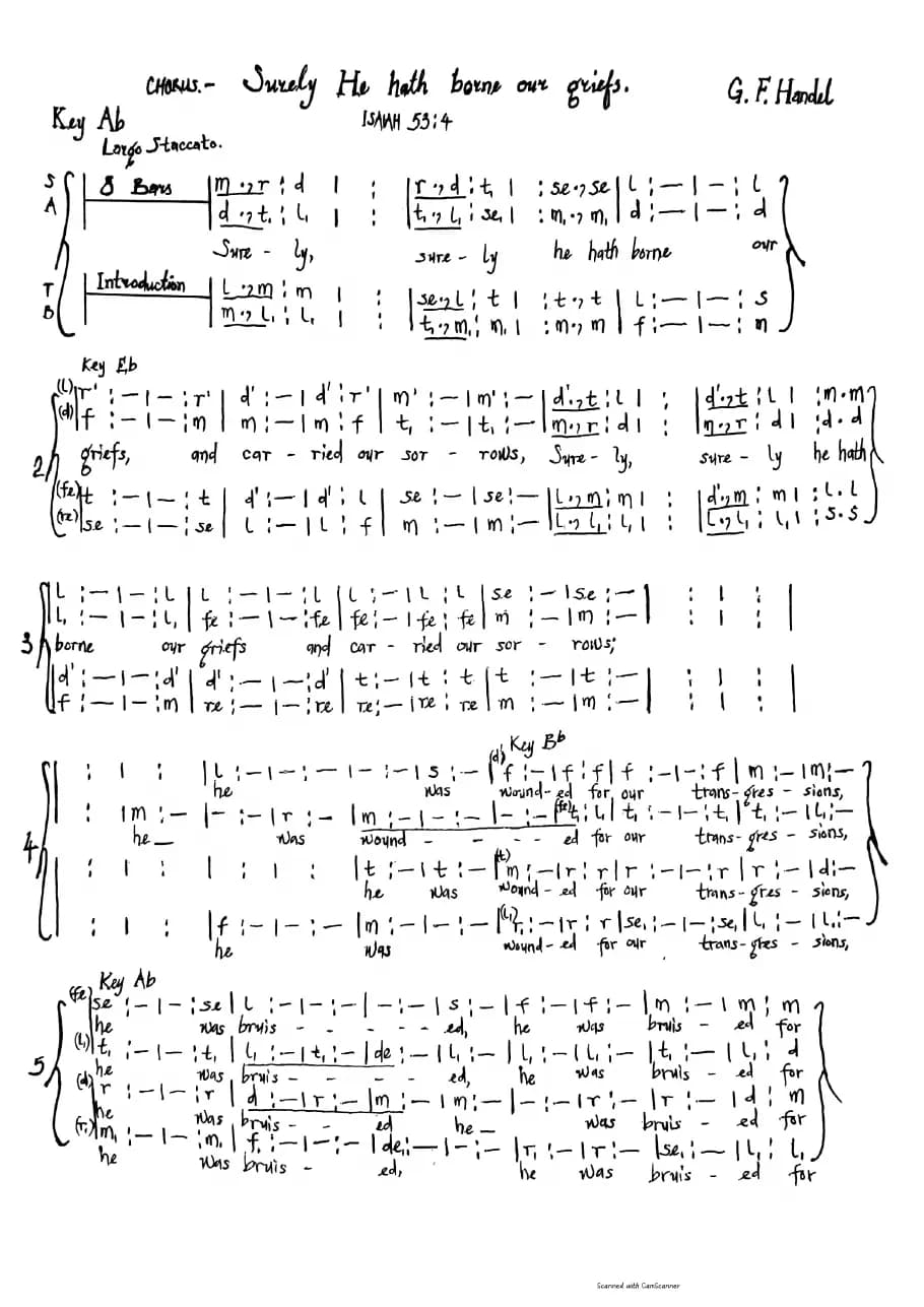 Surely He Hath Borne Our Griefs — first page