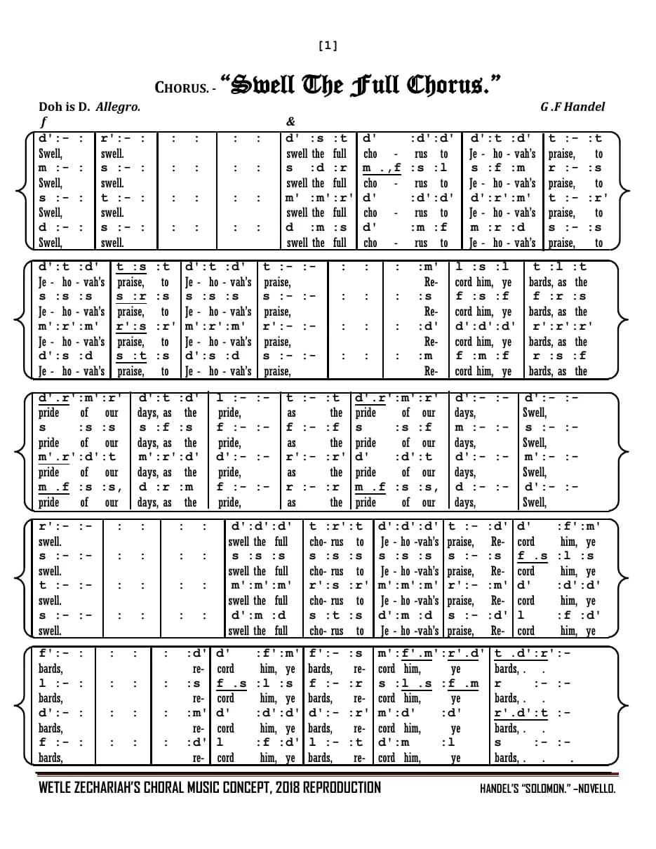 Swell the Full Chorus — first page