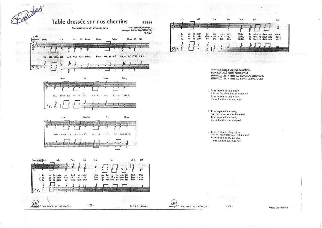 Table Dressee Sur Nos Chemins — first page