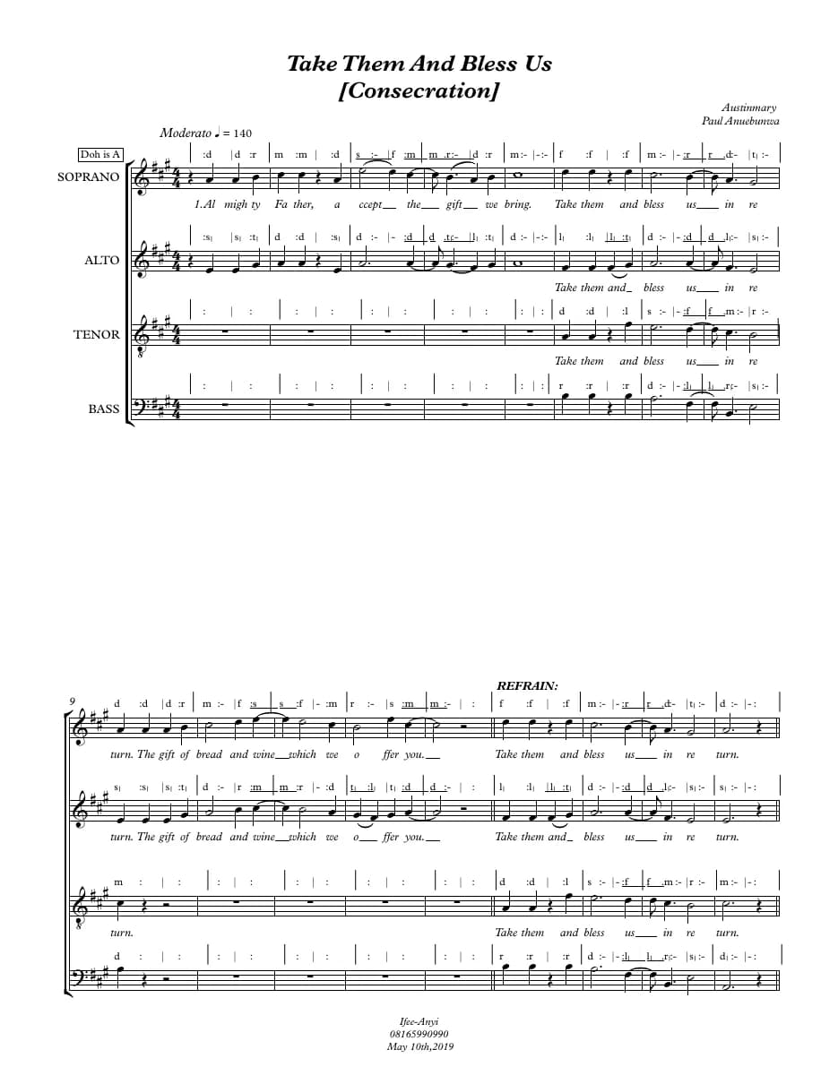 Take Them and Bless Us — first page