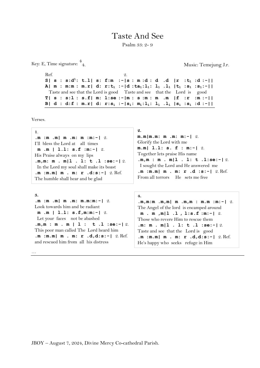 Taste and See — first page