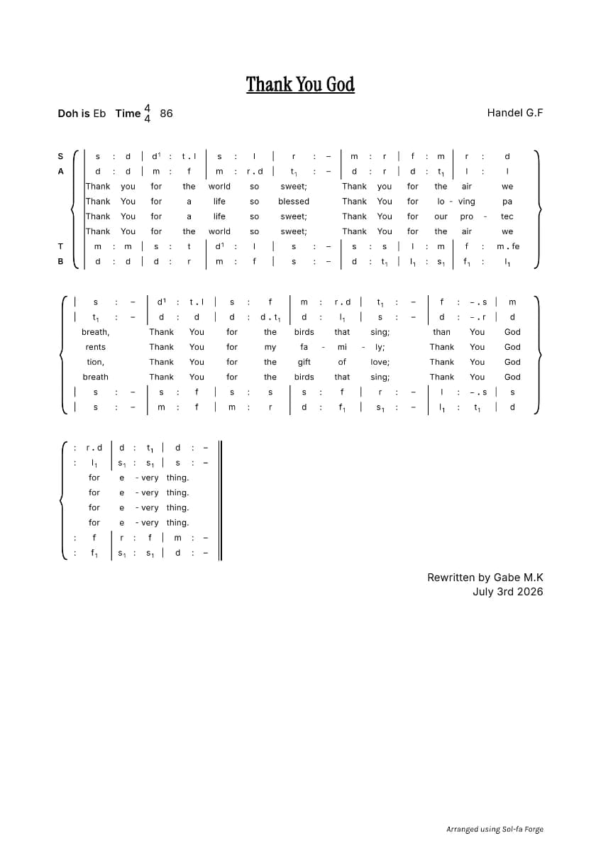 Thank You God — first page