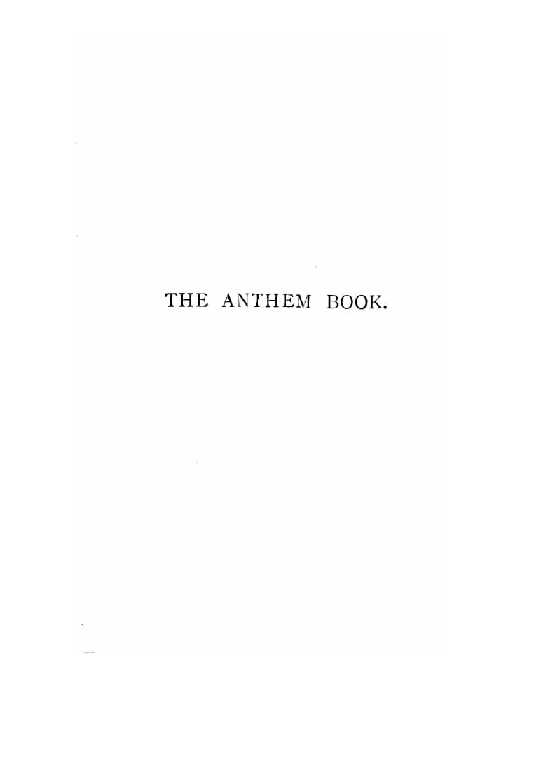 The Anthem Book - the United Free Church - Scotland — first page