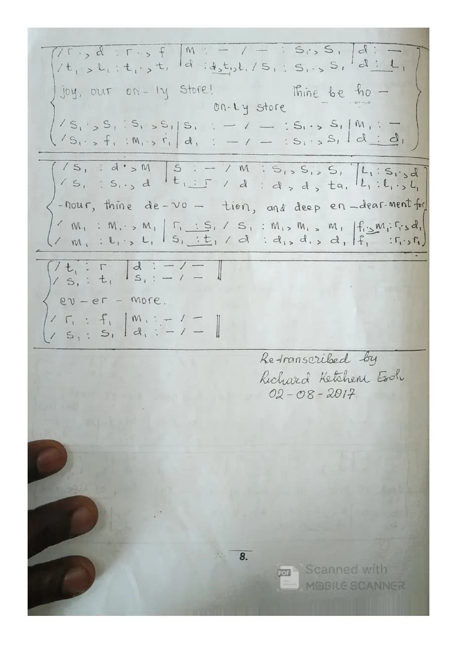 The Cameroon National Anthem — first page