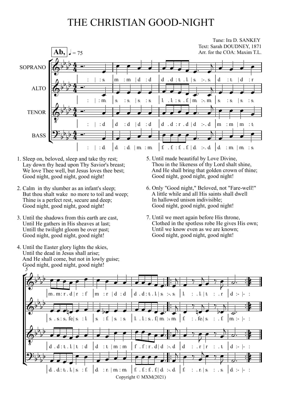 The Christian Goodnight — first page