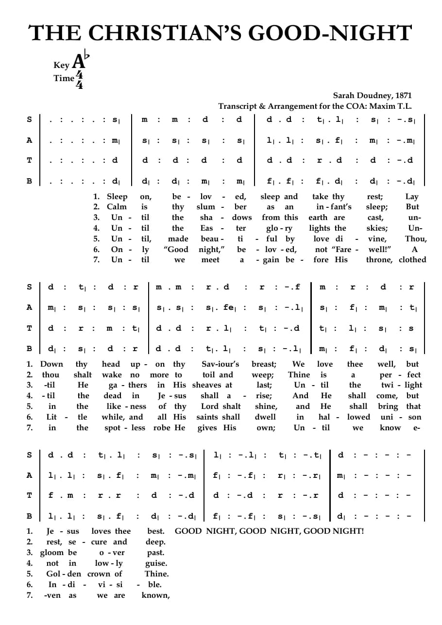 The Christian Goodnight — first page