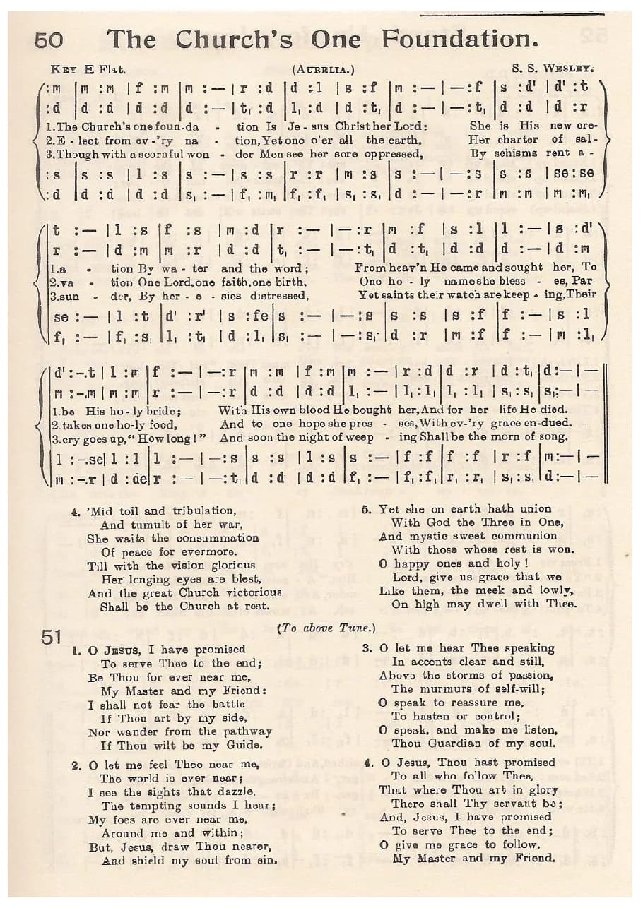 The Church's One Foundation Bt S. S. Wesley — first page