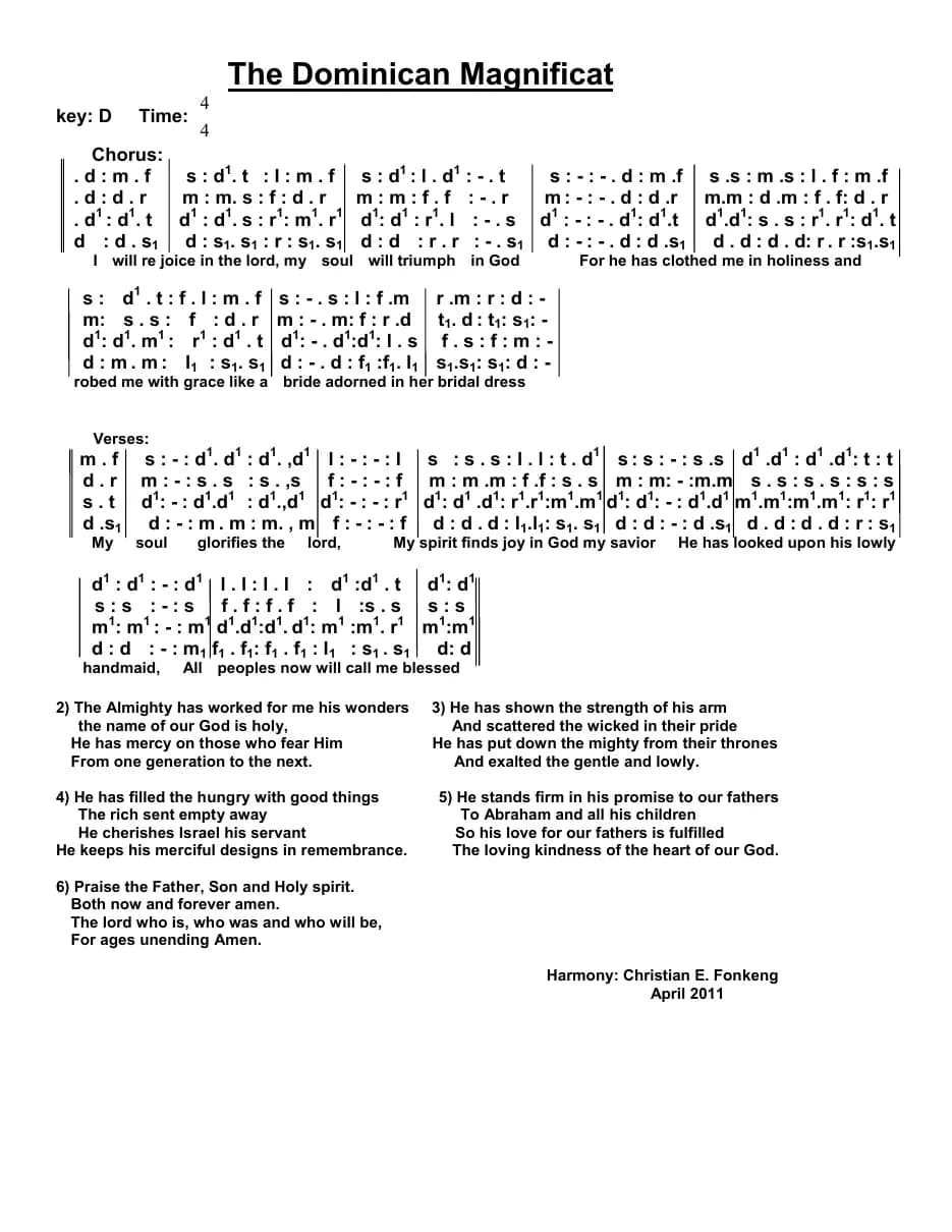 The Dominican Magnificat — first page