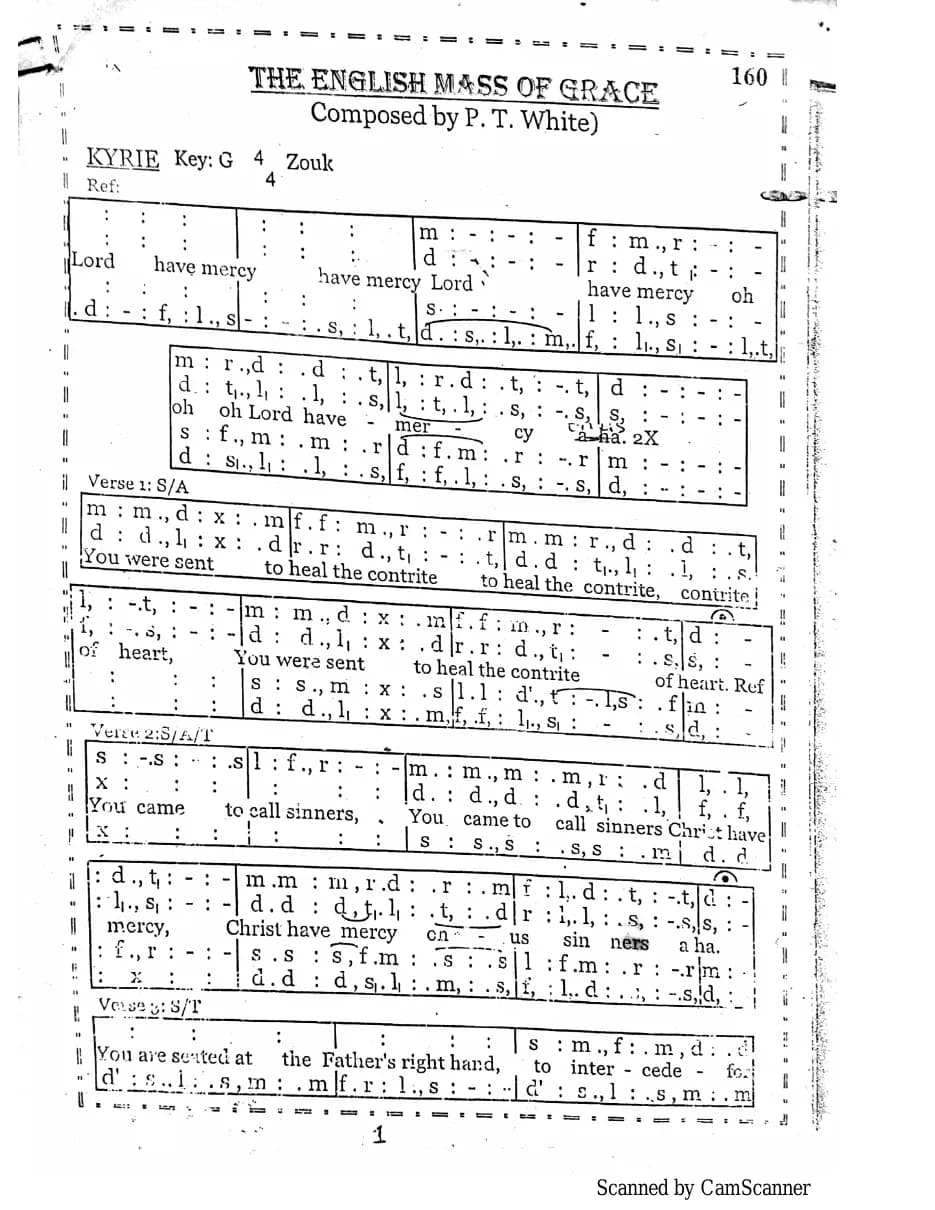 The English Mass of Grace — first page