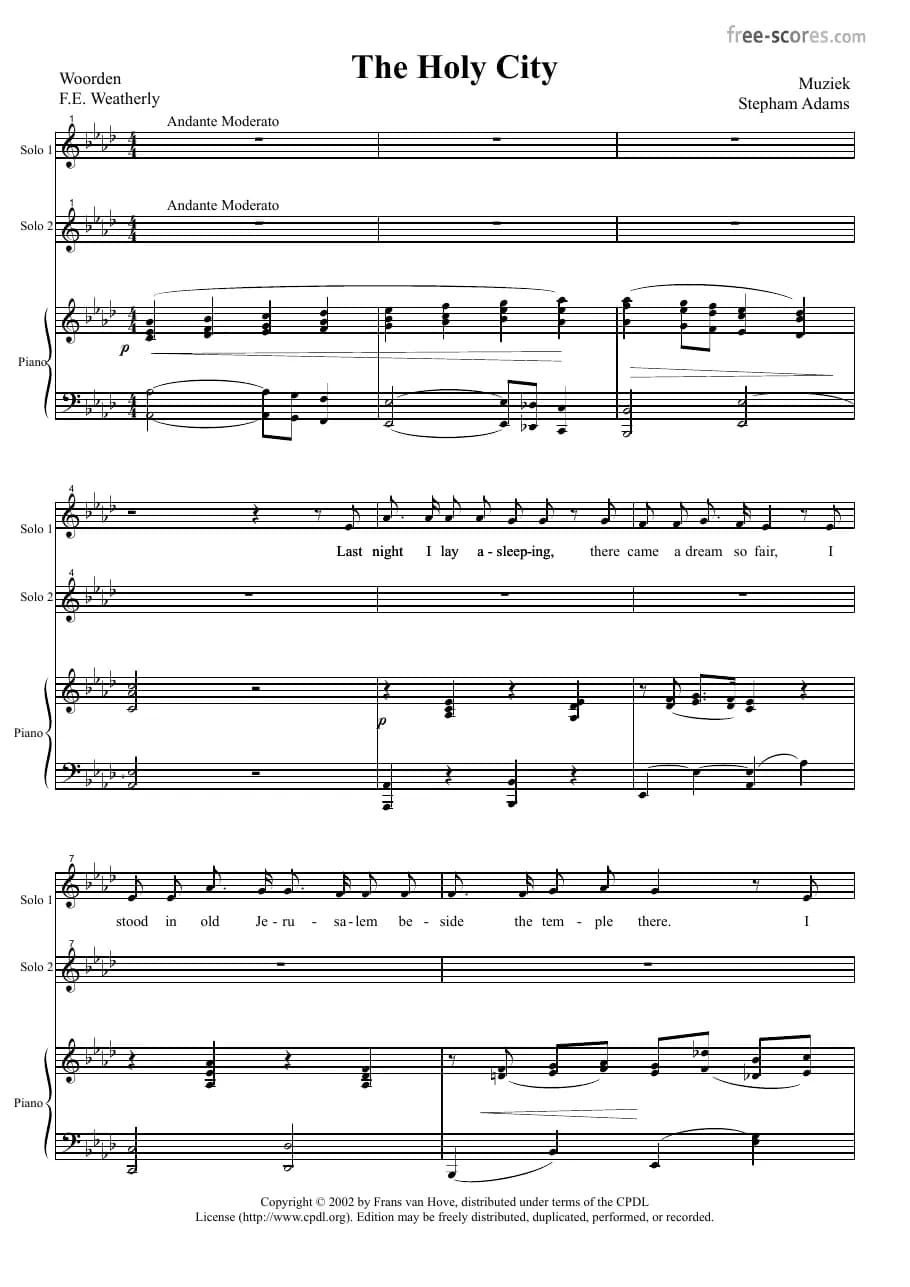The Holy City — first page