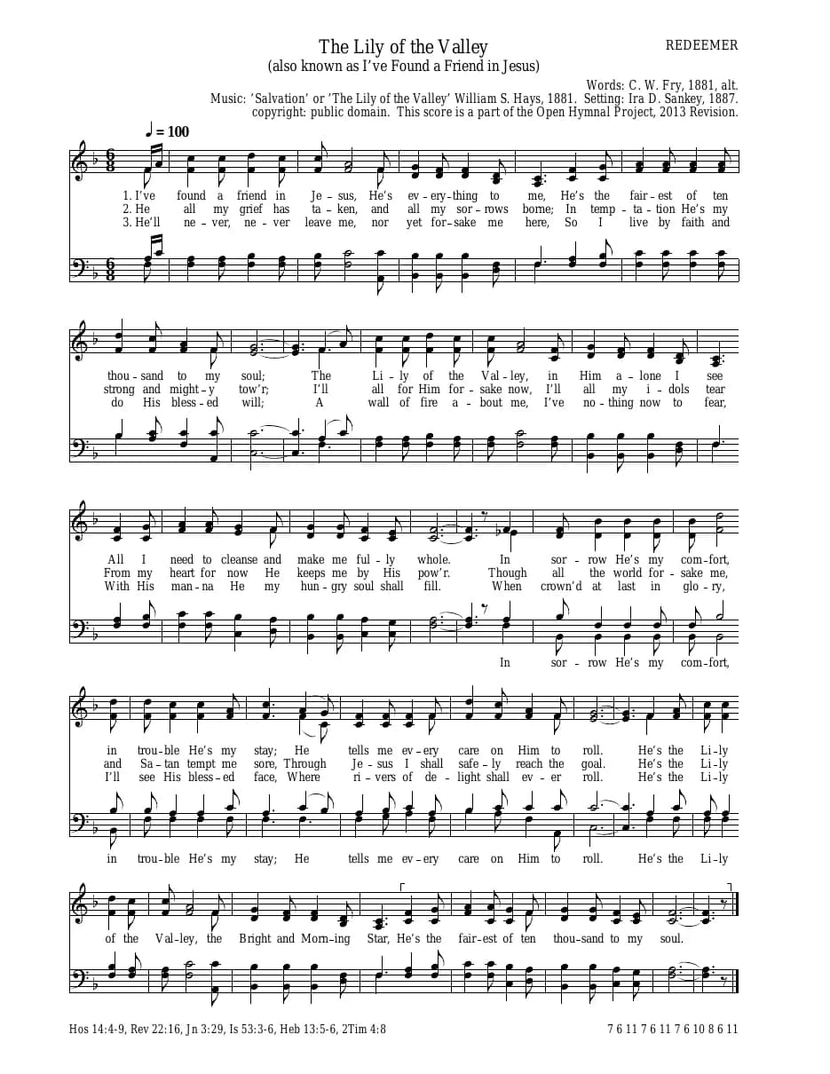 The Lily of the Valley — first page